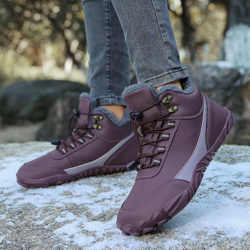 Outdoor Sports Cotton Shoes Men And Women Fleece-lined Warm Snow Boots