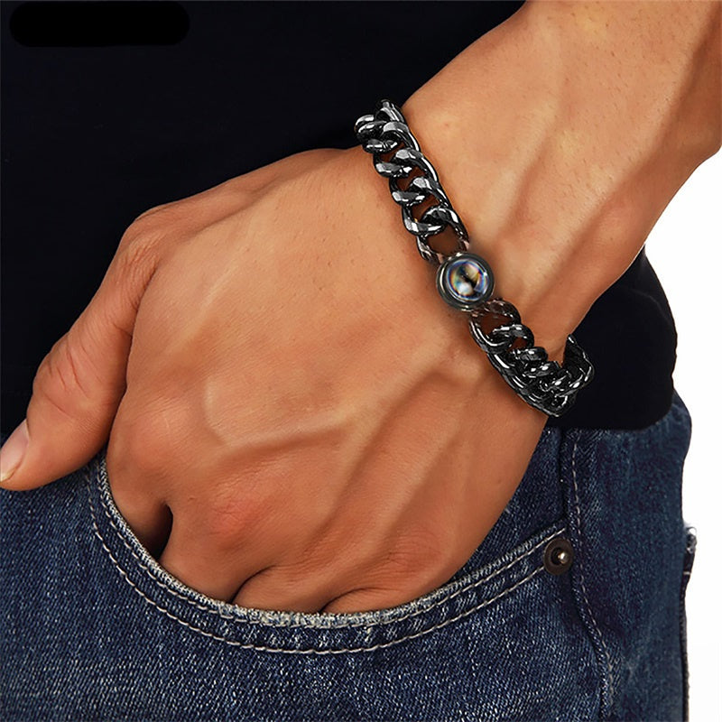 Photo Projection Bracelet - Titanium Steel