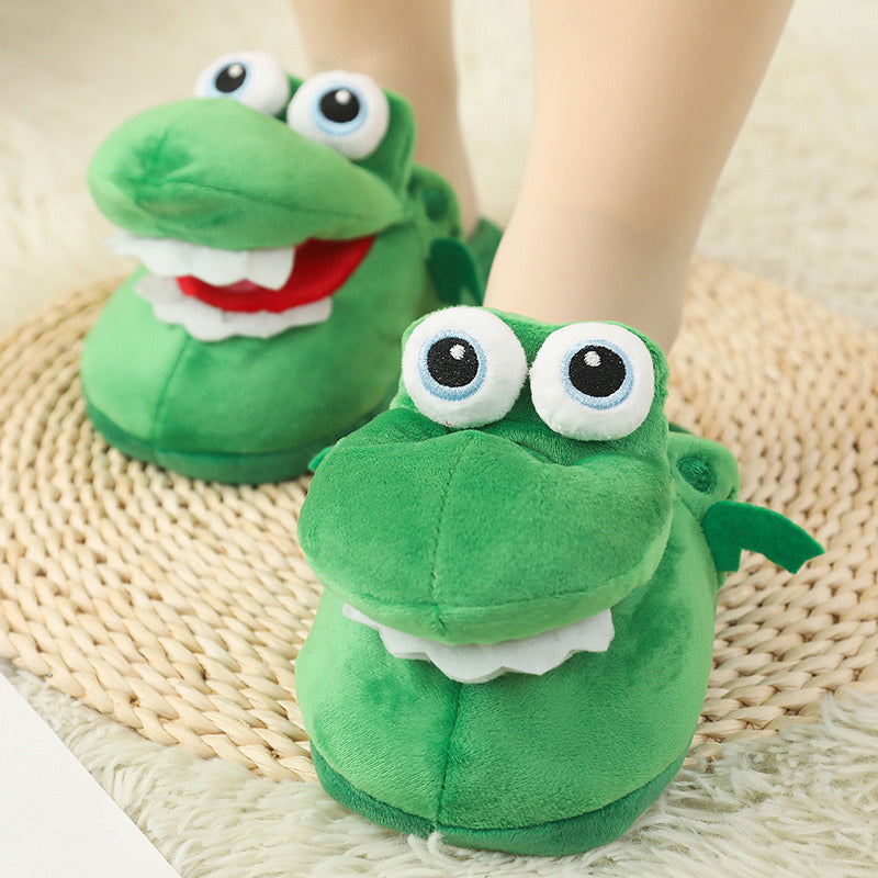 Cotton Slippers Mouth Will Move Plush Cute Funny Indoor Winter Couple Soft Bottom Plush Toys Indoor Slippers