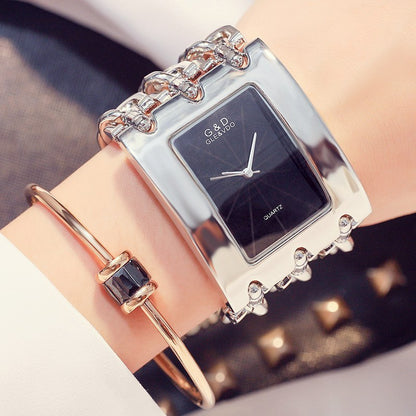 Luxury Brand Stainless Steel Strap Analog Womens Quartz Watch Casual Watch Ladies Wristwatch