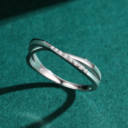 S925 Silver Cross Line Ring