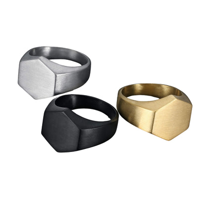 Simple Geometric Titanium Steel Neutral Ring