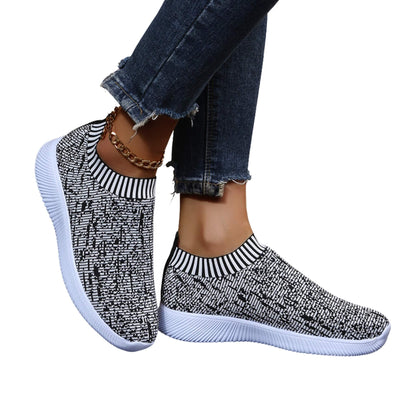 Stripe Knit Sock Shoes Flats Sneakers Running Walking Loafers