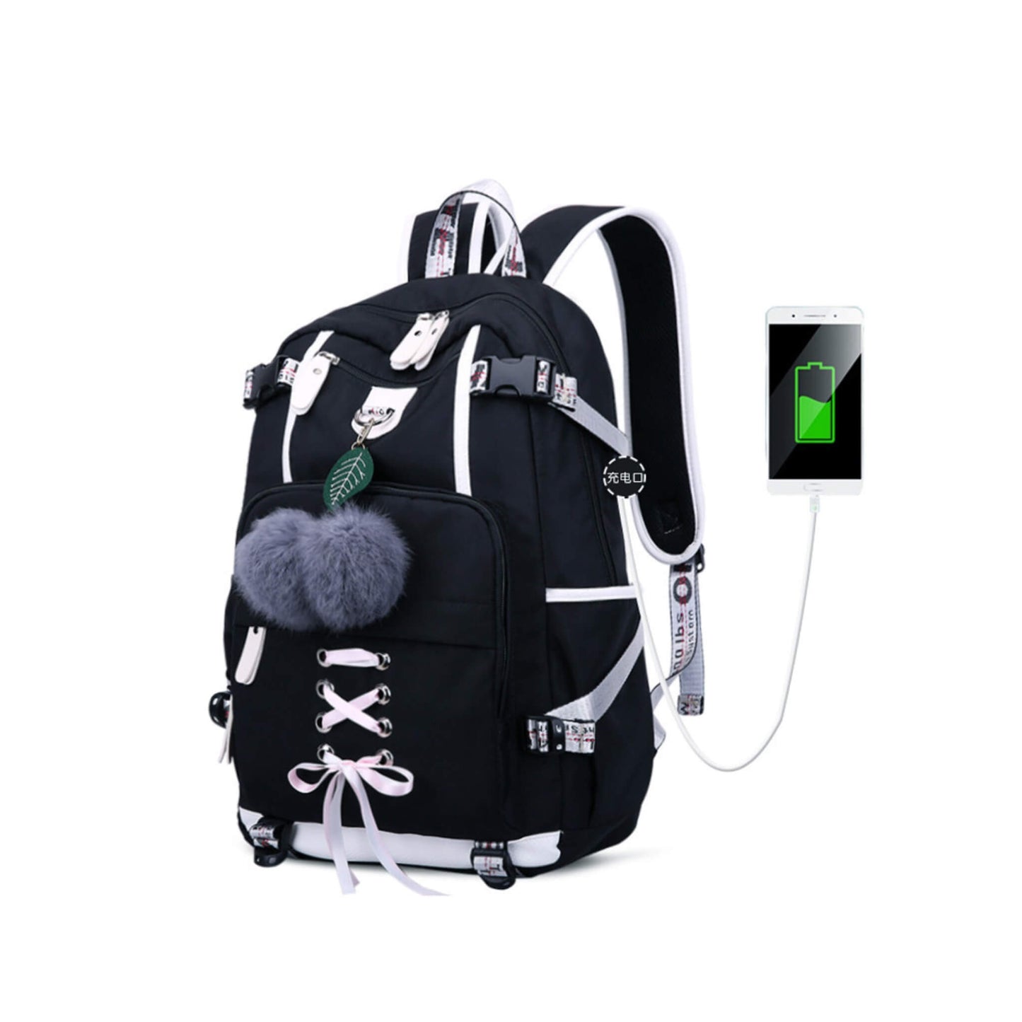 Women Backpack External USB Charge Computer Backpacks