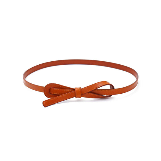 Thin Belt Women's Faux Leather All-match Knotted Decorative Belt