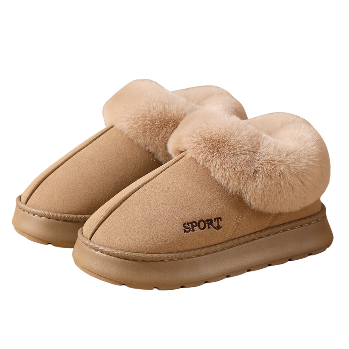 Plush Cotton Shoes for Women: Winter Warm Home Slippers & Outdoor Snow Boots