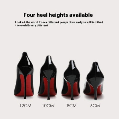 Shallow pointed toe stiletto heels, super high 8CM, artificial PU, rubber sole, European-American style, sleeve overshoes design