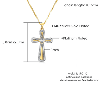 Zircon Cross Pendant Necklace