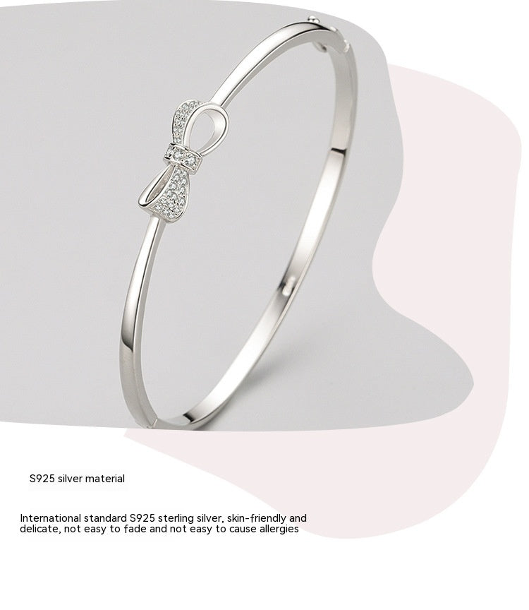 Sterling Silver Bow Bracelet S925