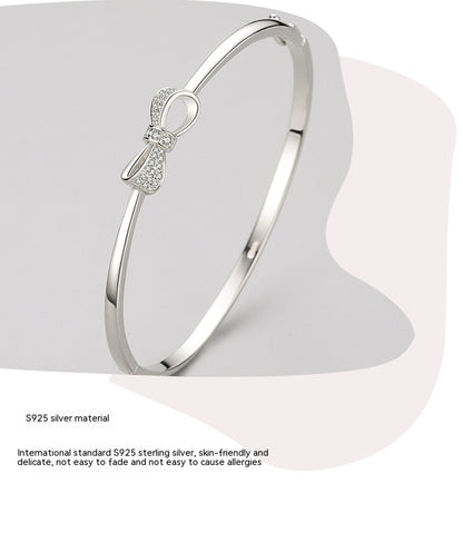 Sterling Silver Bow Bracelet S925