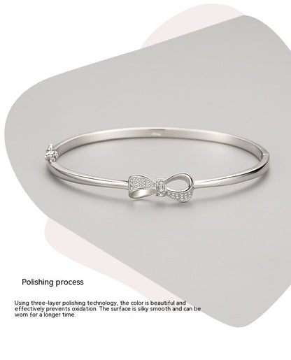 Sterling Silver Bow Bracelet S925