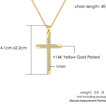 Zircon Cross Pendant Necklace