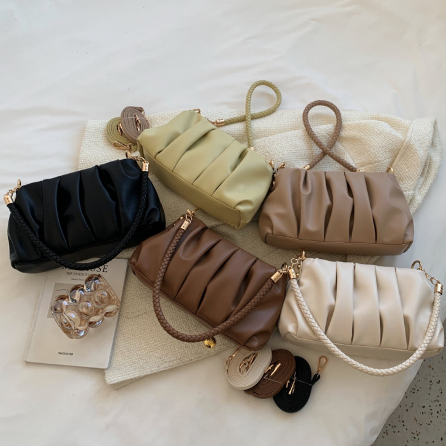 Small Soft PU Leather Underarm Handbags