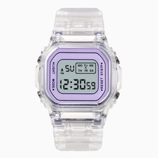 Transparent small square table watch