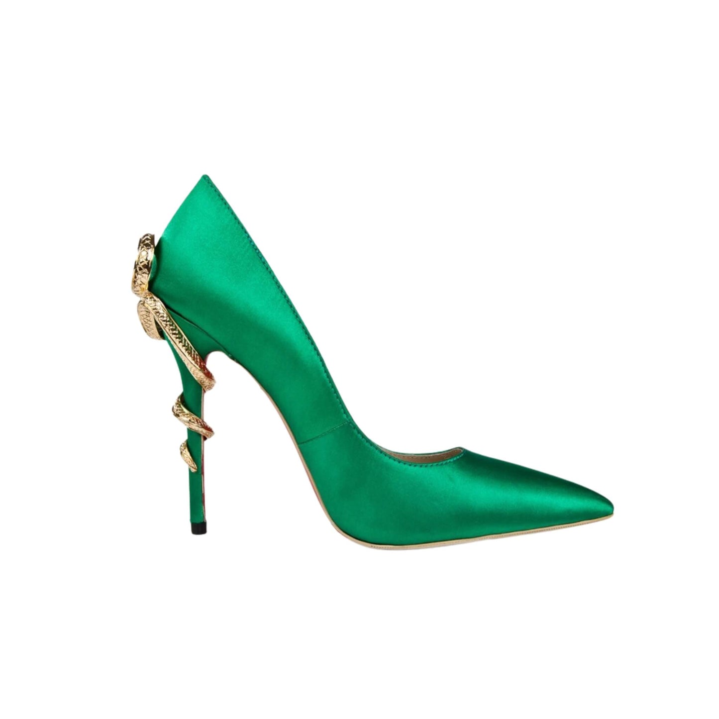 Elegant pointed-toe high heels with stiletto design, solid color patent leather finish, and rhinestone details for women