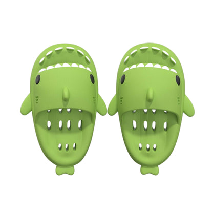 Quick Drying Shark Slides Unisex EVA slippers, breathable material, mid-heel (3.5 cm), available in sizes 36-45. Perfect for beach and casual wear