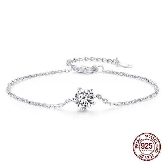 S925 Sterling Silver Moissanite Claw Bracelet