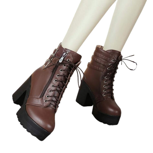 New Round Head Short Tube Boots For Women With Thick Middle Heel