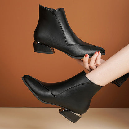 Trendy Chunky Heel Martin Boots