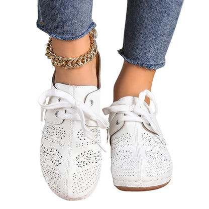 Summer Baotou Lace-up Slippers Outdoor Hollow Out Wedges Slippers For Women Sports Shoes