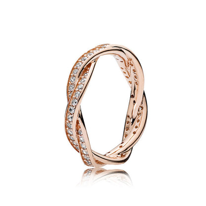 Sterling silver rose gold wheel of fortune ring