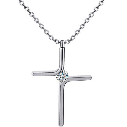 Simple Cross Necklace - Titanium Steel