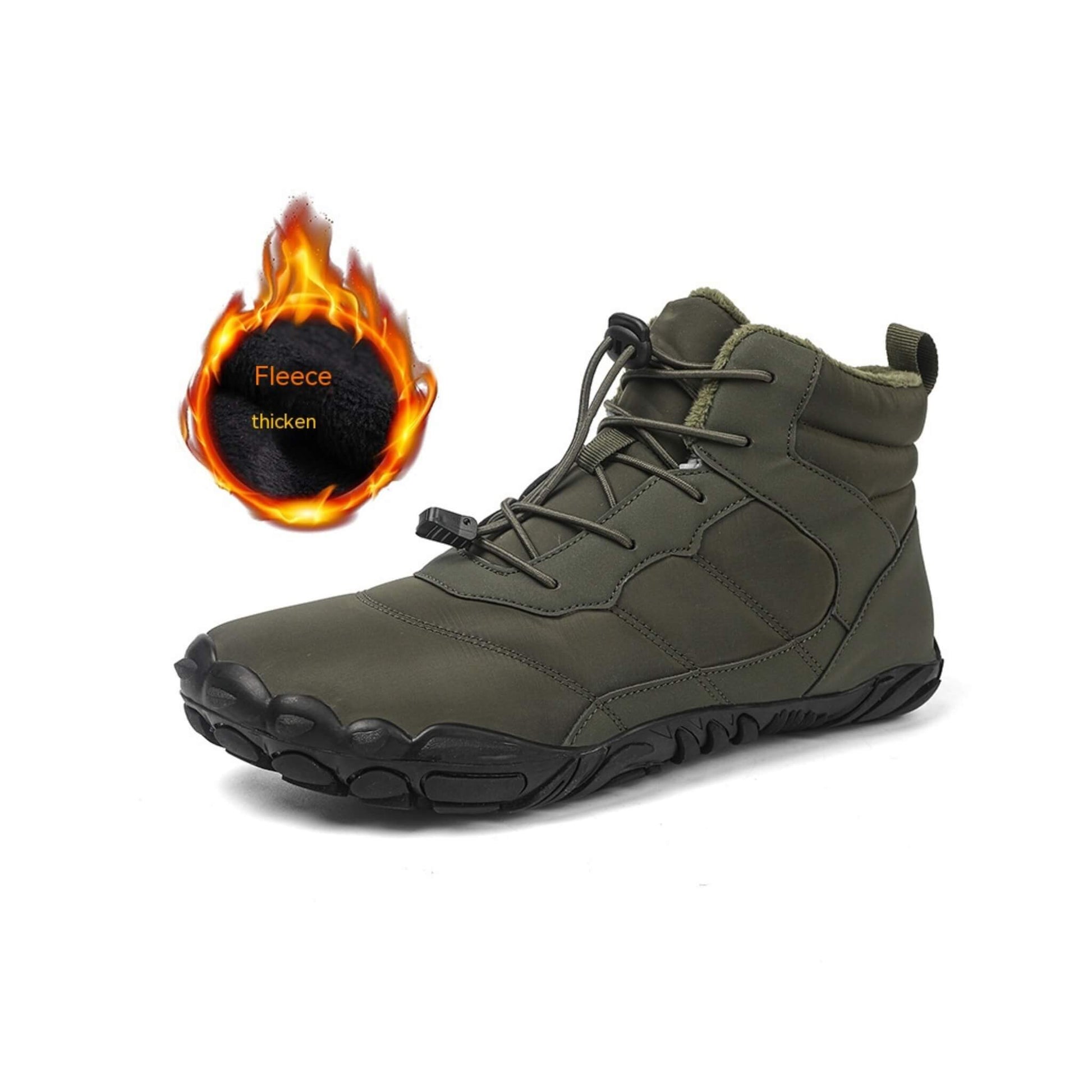 Warm non-slip waterproof hiking boots with cotton lining, rubber soles, and middle-top design for men and women, available in 5 colors