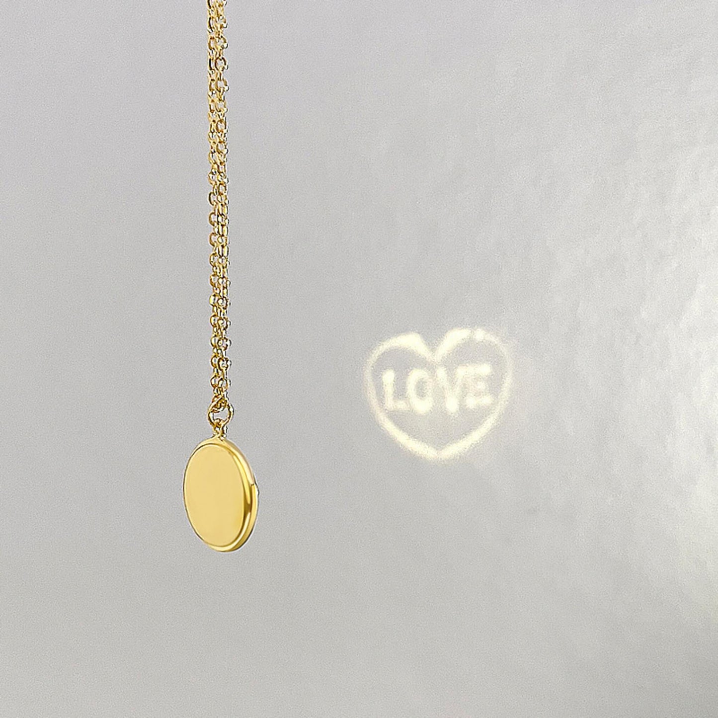 S925 Silver Projection Necklace 'I Love You