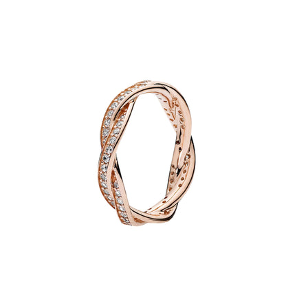 Sterling silver rose gold wheel of fortune ring