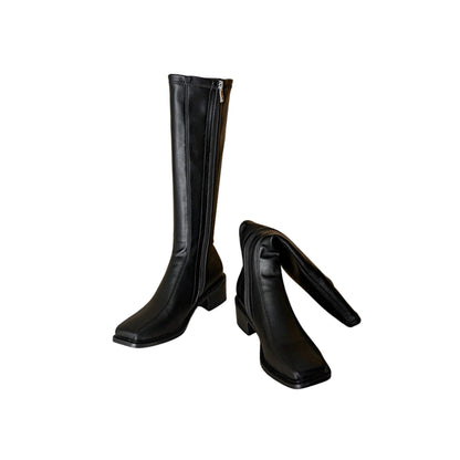 Women  New Boots Knee Side Zipper