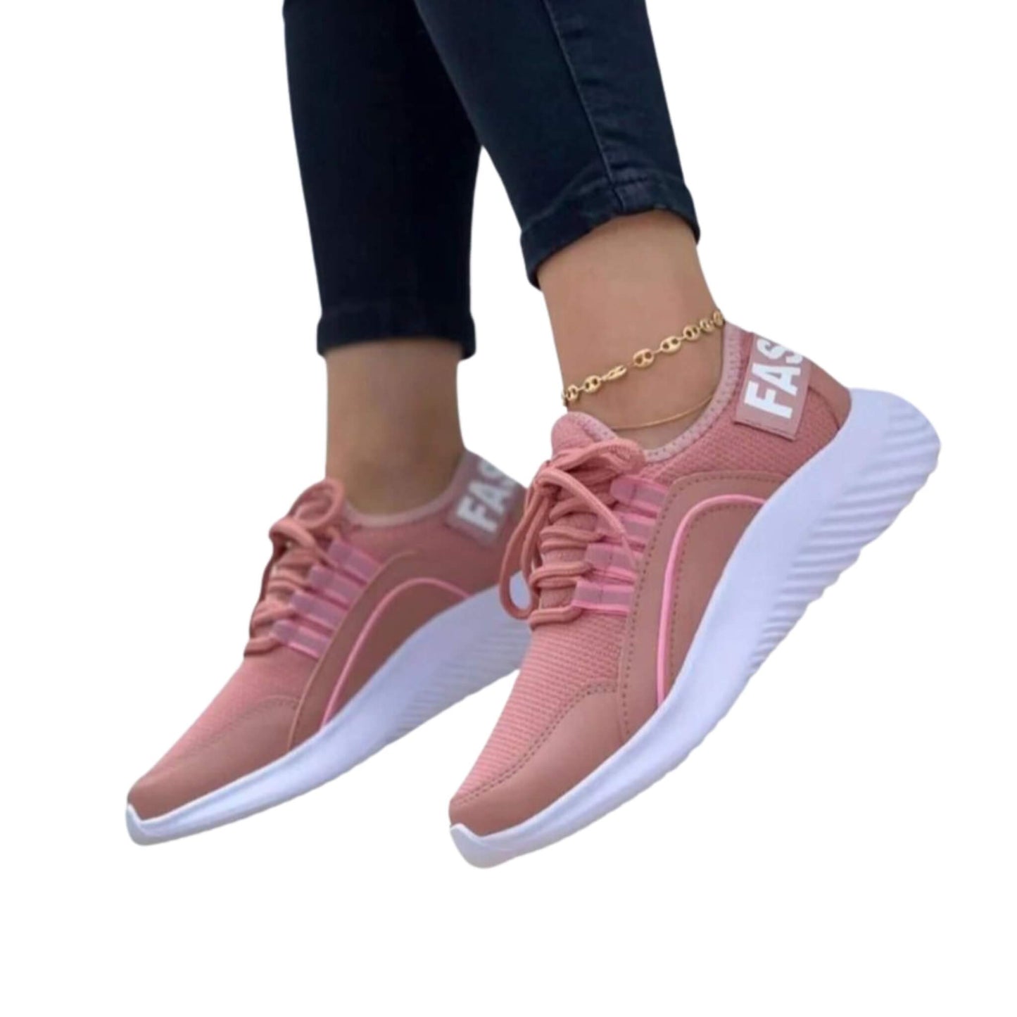 Women's Lace-Up Mesh Sneakers