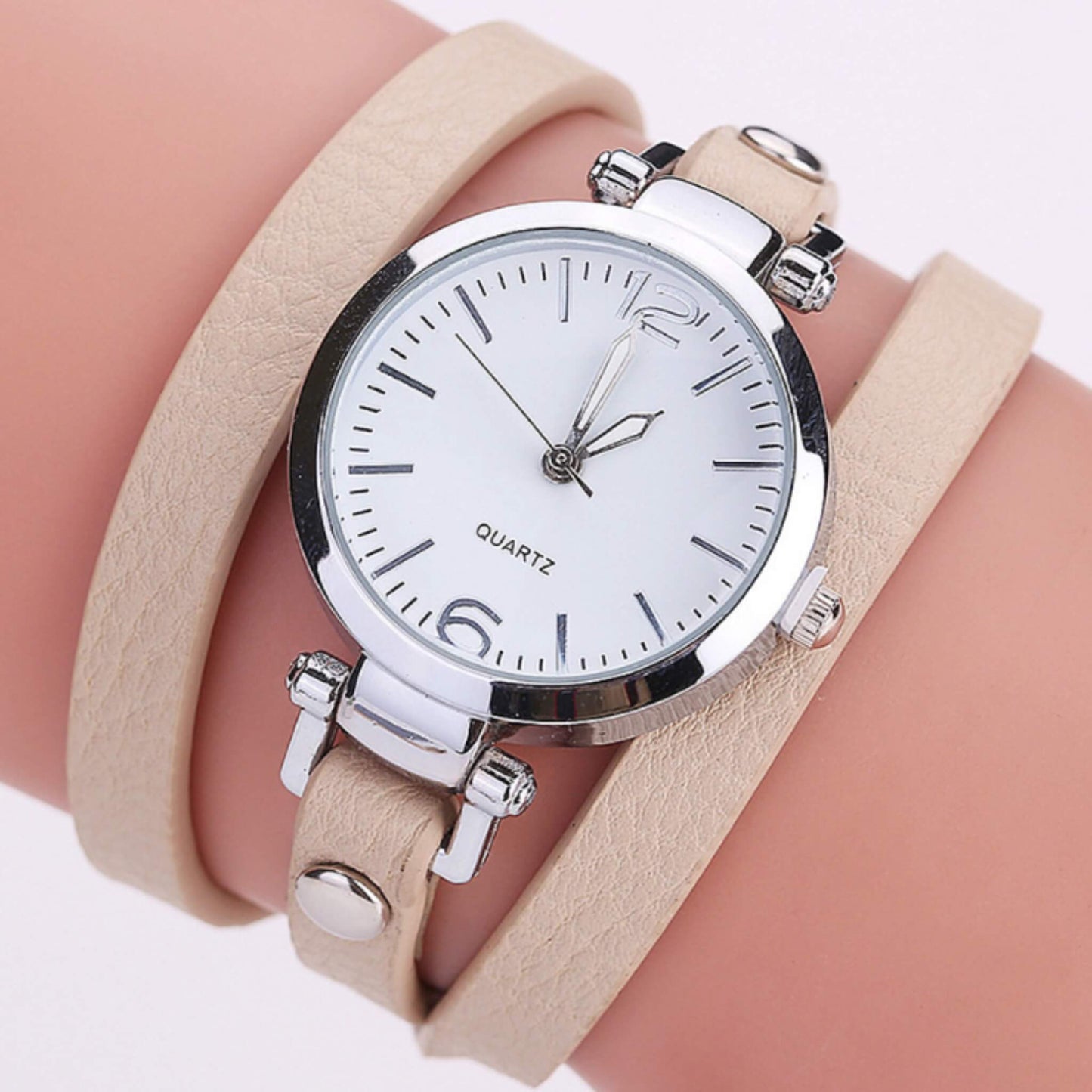 PU Strap Circle Bracelet Watch