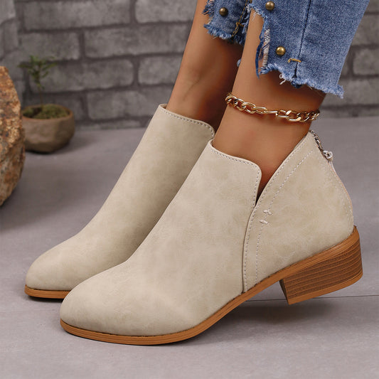 Fashionable Ankle Boots for Women - V-Cut Design for Stylish Outfits