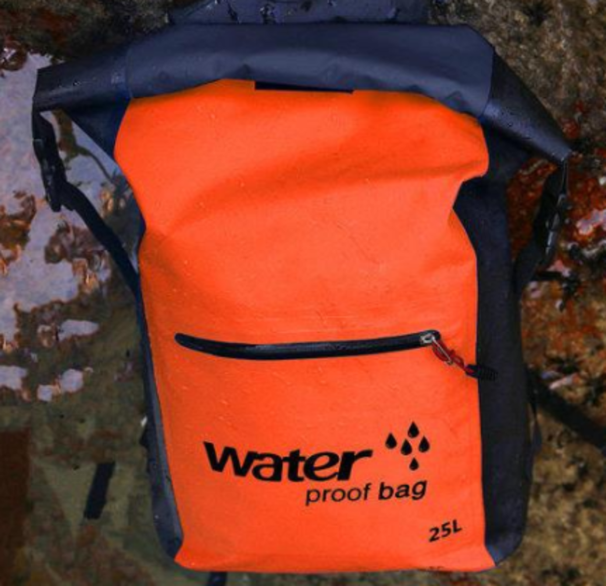 A rugged waterproof mountaineering bag designed for outdoor adventures, featuring durable material and multiple compartments for efficient gear storage. The bag has adjustable padded shoulder straps, a secure top flap, and side pockets for water bottles or tools. Ideal for hiking, climbing, and camping, offering both water resistance and comfort for long treks