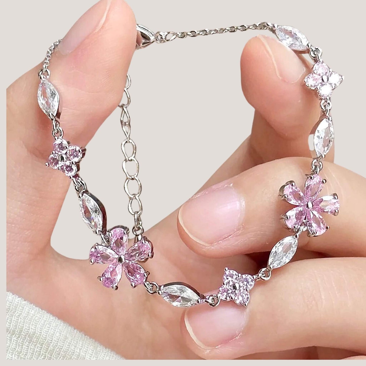 Women's Cherry Blossom Crystal Bracelet