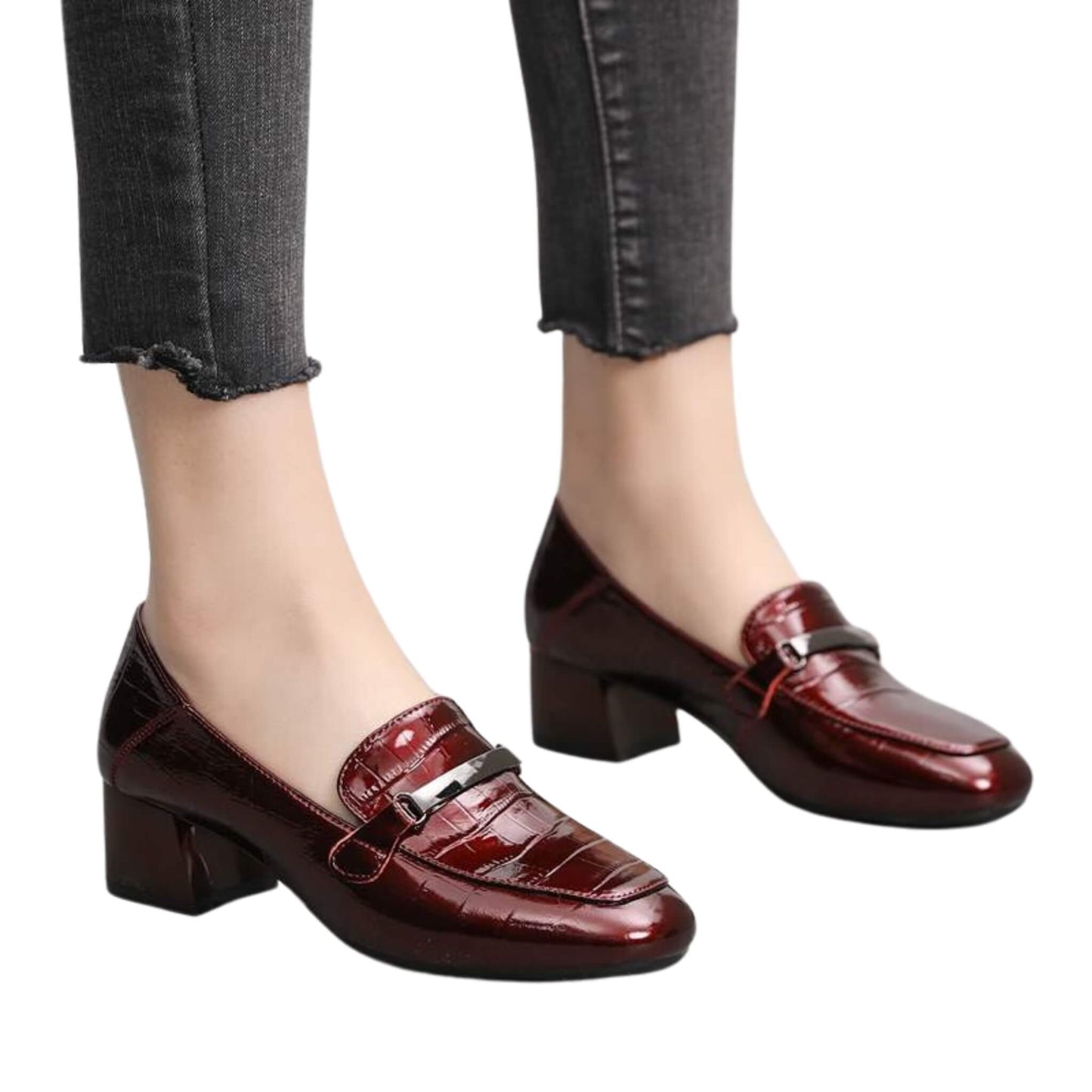 New Style Single Shoes Women Thick Heel Comfortable Korean Fashion Women's Leather Shoes Mid-heel