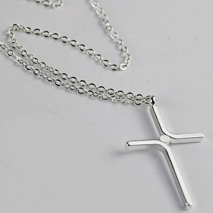 Simple Cross Necklace - Titanium Steel