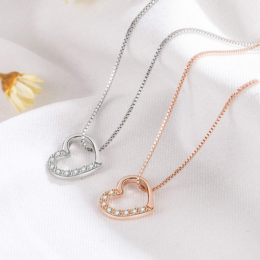 S925 Sterling Silver Love Heart Pendant Necklace