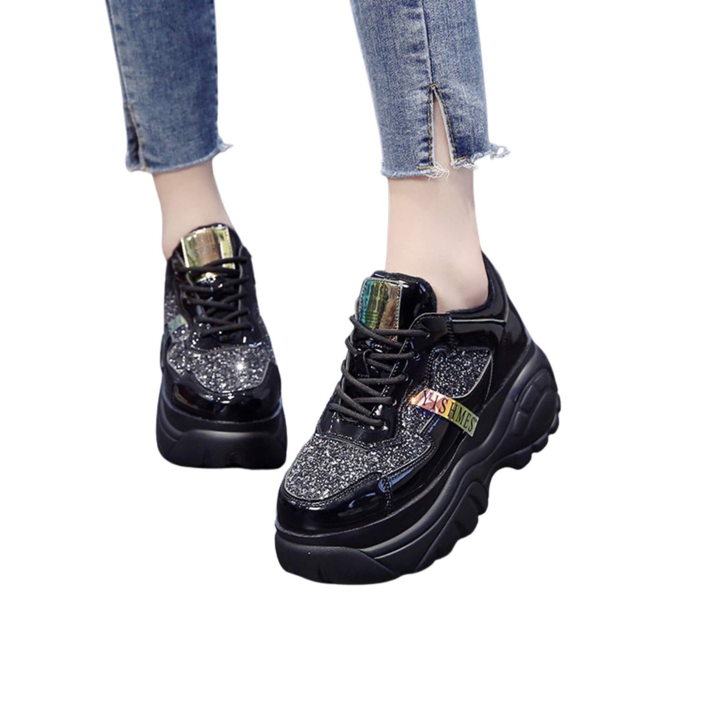 Student Patent Leather Fashion Sneakers Trend