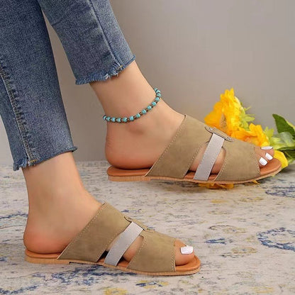 Fish Mouth Sandals with Belt Buckle