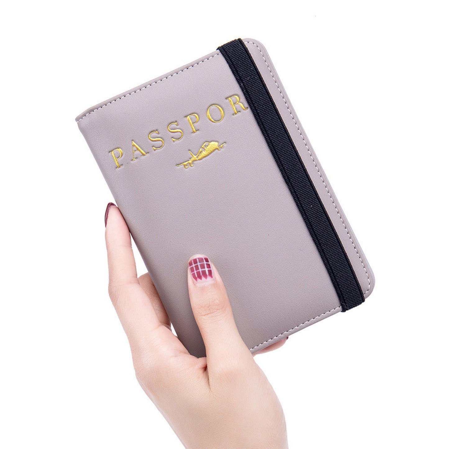 RFID leather passport wallet, stylish and secure travel accessory with RFID protection and multiple compartments for cards and documents