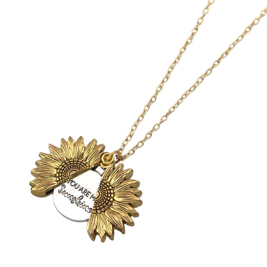 You Are My Sunshine Sunflower Pendant Necklace - Unisex, Alloy, 51-80 cm Chain, Perfect for Gifts