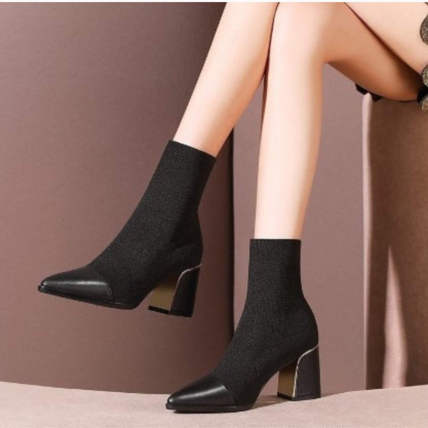 Trendy Thick-Heeled Ankle Boots