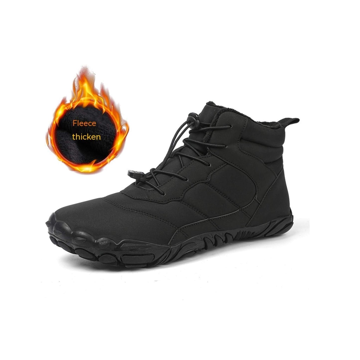 Warm non-slip waterproof hiking boots with cotton lining, rubber soles, and middle-top design for men and women, available in 5 colors