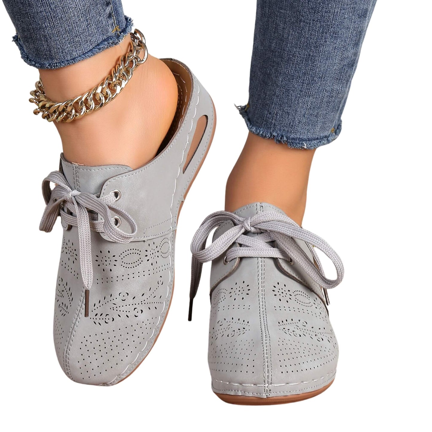 Summer Baotou Lace-up Slippers Outdoor Hollow Out Wedges Slippers For Women Sports Shoes