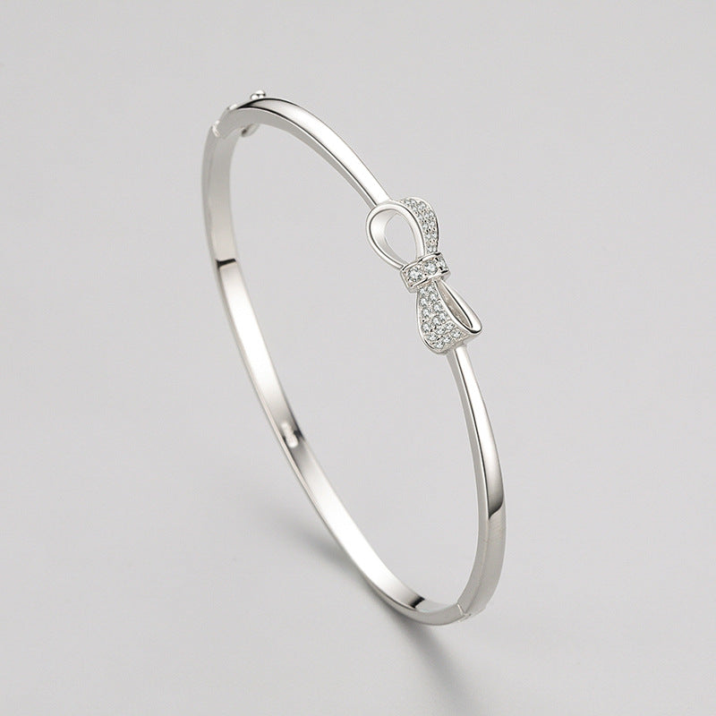 Sterling Silver Bow Bracelet S925