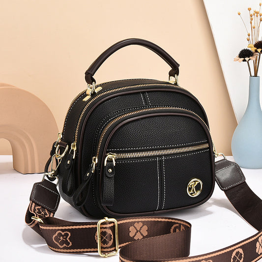 Versatile Multi-Zipper Crossbody Bag