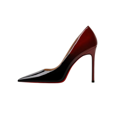 Sexy Red Bottom Stiletto Heels with a pointed toe, patent leather upper, rubber sole, and heel heights of 6CM, 8CM, and 10CM