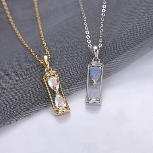 S925 Sterling Silver Small Hourglass Necklace Pendant