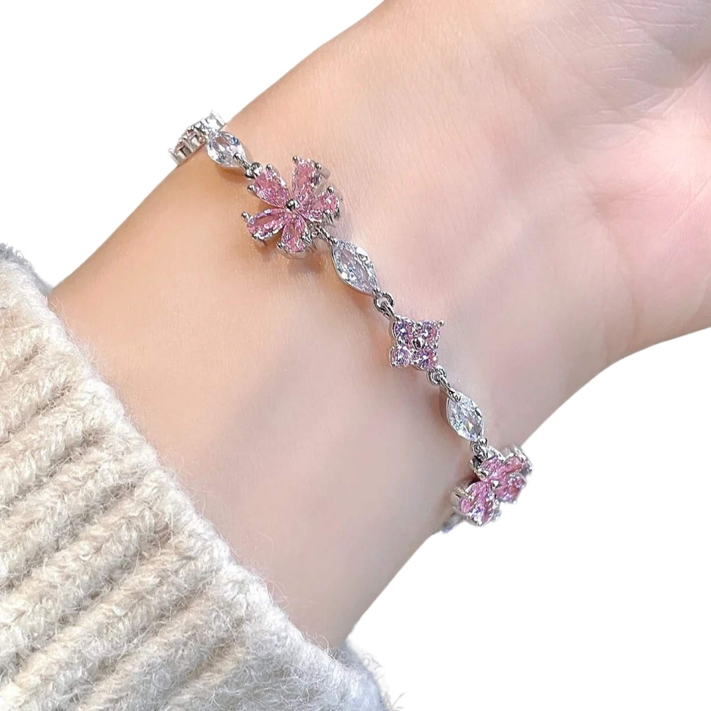 Women's Cherry Blossom Crystal Bracelet